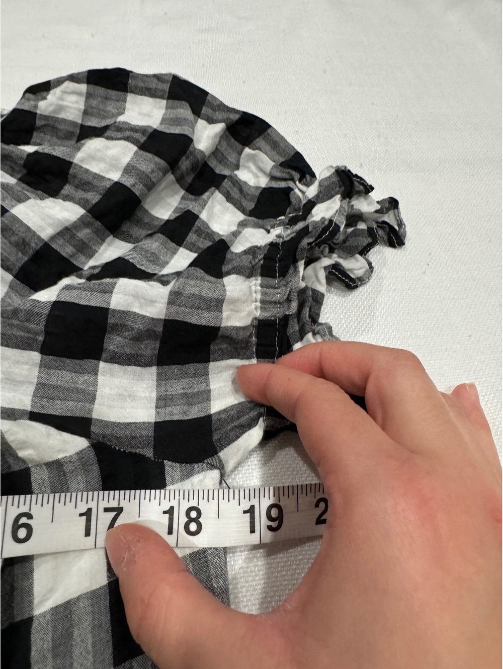 Madewell Gingham Milkmaid Babydoll Olivia Rodrigo Mini Dress Black White Small - Picture 7 of 9